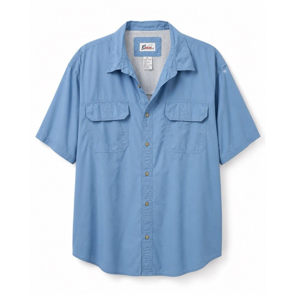 World Wide Sportsman 3XL Blue Fishing Shirt Vented Mesh Outdoor Button Up